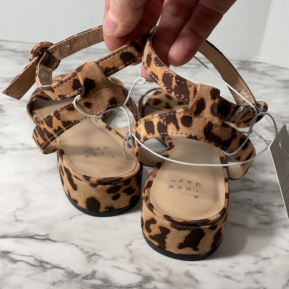 SALE!! NEW A New Day Leopard Microsuede Ankle Strap Sandals - Picture 4 of 5